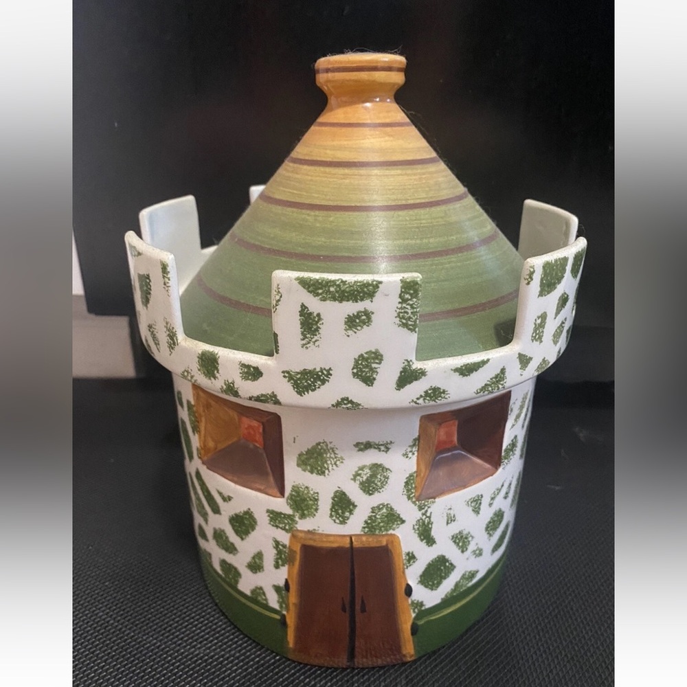 Rare Vintage Made In Italy castle cookie jar